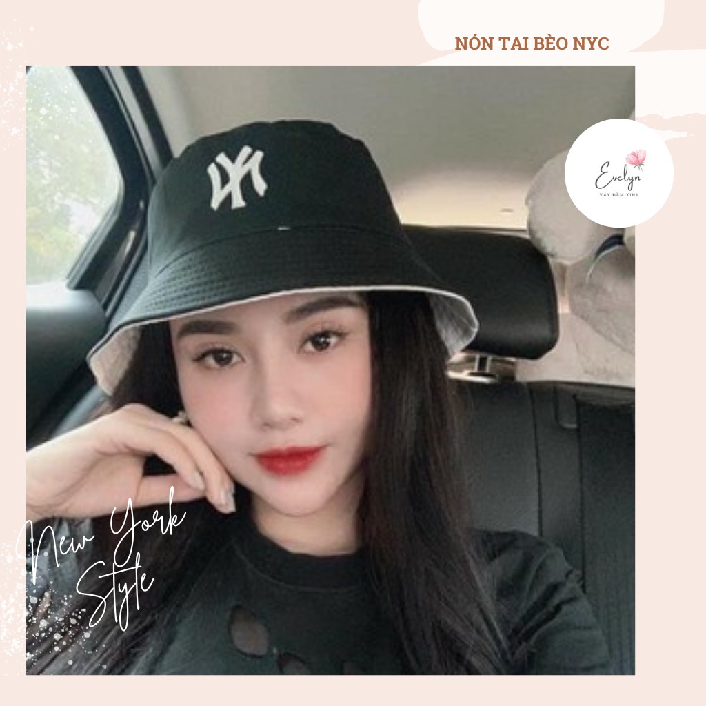 Nón tai bèo 2 mặt NY mũ bucket nam nữ - NTB009
