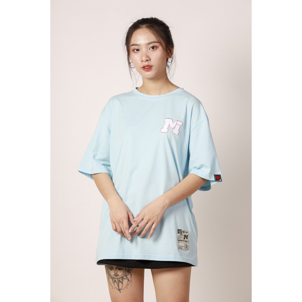 Áo thun Form Rộng Tay Lỡ Unisex Phông nam nữ Thêu Logo M Cao Cấp Chính hãng M Studio