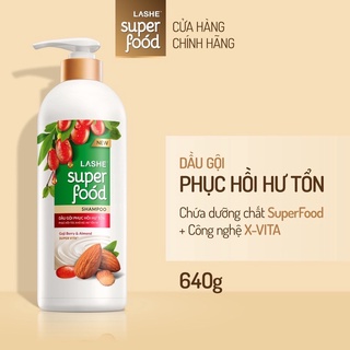 DẦU GỘI LASHE SUPERFOOD 640G NGĂN GÃY RỤNG TÓC - PHỤC HỒI HƯ TỔN/ LASHE SUPER FOOD