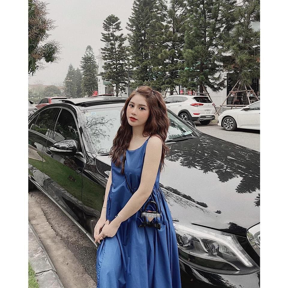 VÁY 2 DÂY MAXI XOÈ XANH THAN CHO NỮ | BigBuy360 - bigbuy360.vn