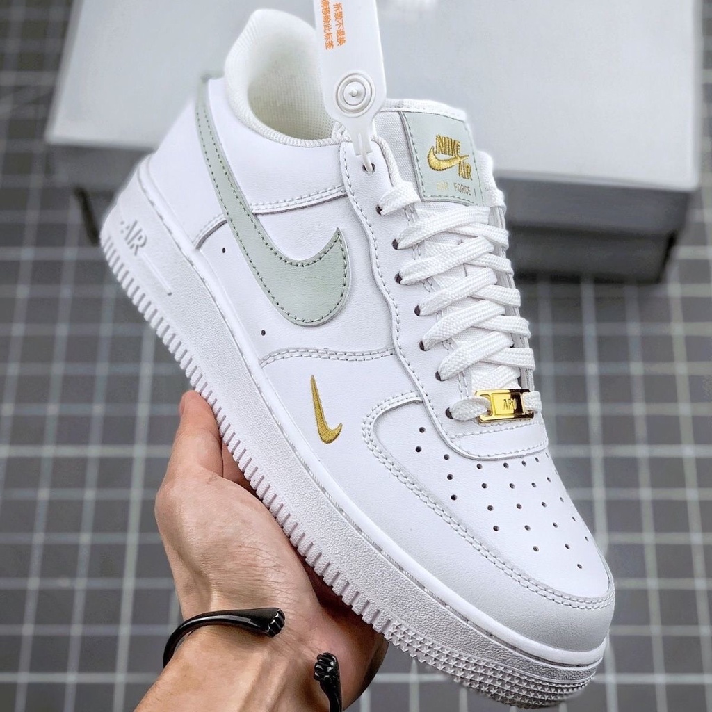 Giày sneaker AF1 trắng vạch nâu Hot trend nam nữ, Giày FORCE 1 trắng vệt đen xám dùng đi học,tập gym,chạy bộ