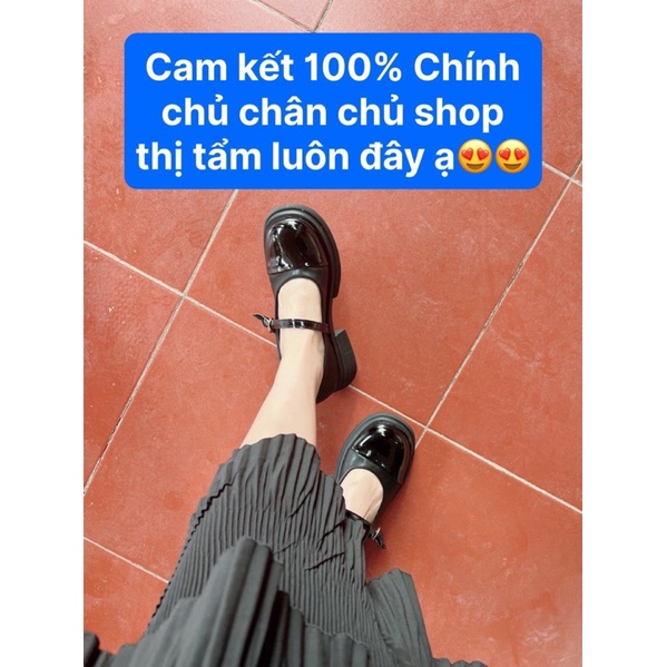 Giày búp bê nữ, Lolita đế cao 3 phân chất đẹp quai ngang phong cách Nhật Bản dễ thương