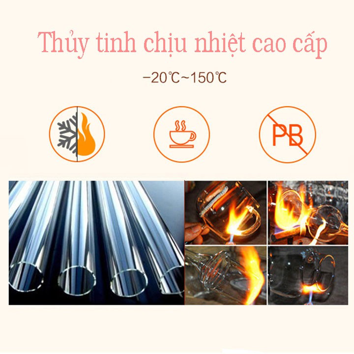 Bộ ấm chén thủy tinh pha trà có lõi lọc_RE0208