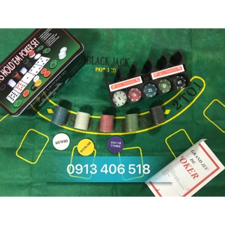 Bộ phỉnh poker 200 chip có số có thảm giá rẻ