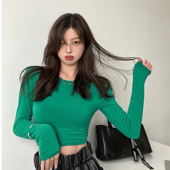 Áo thun cổ tròn dáng ôm nhiều màu sắc tuỳ chọn thời trang cho nữ