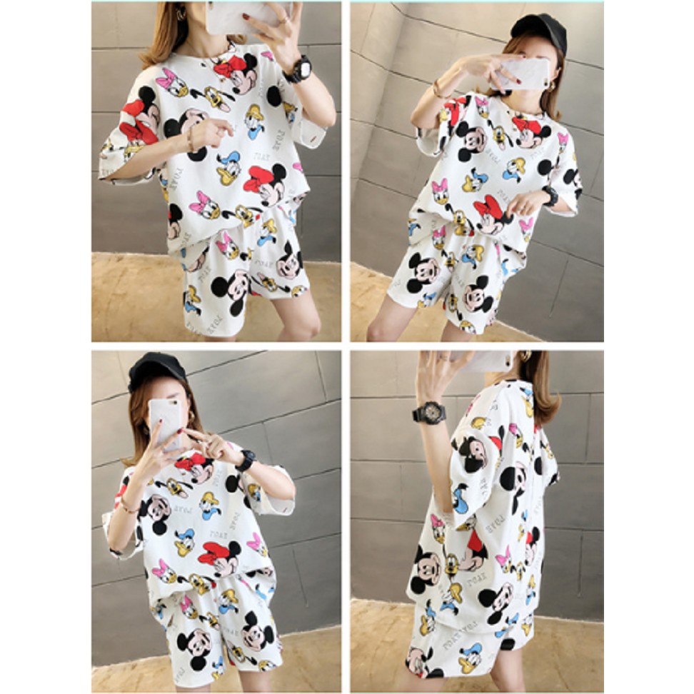 Bộ mặc nhà nữ họa tiết dễ thương