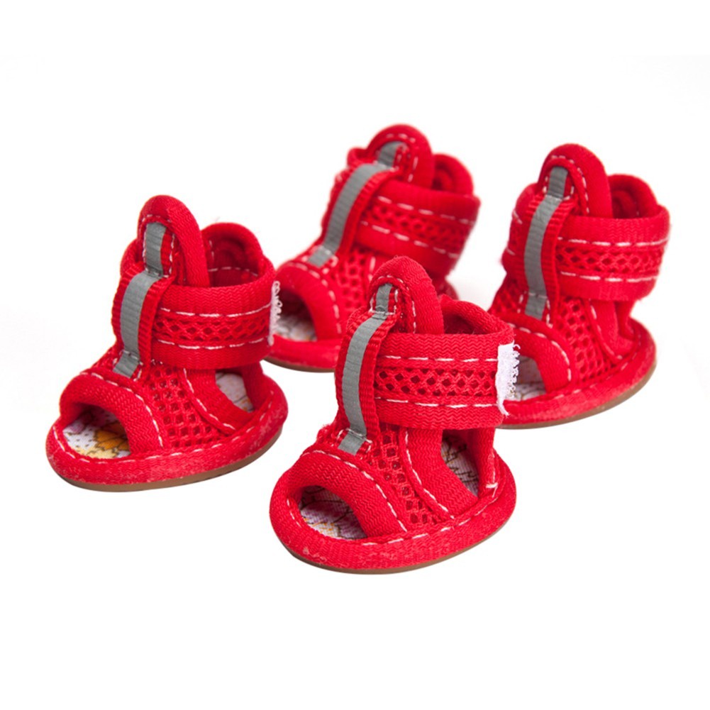 Set 4 Xăng đan Mềm Mại Chống Trượt Thoáng Khí Dành Cho Thú Cưng