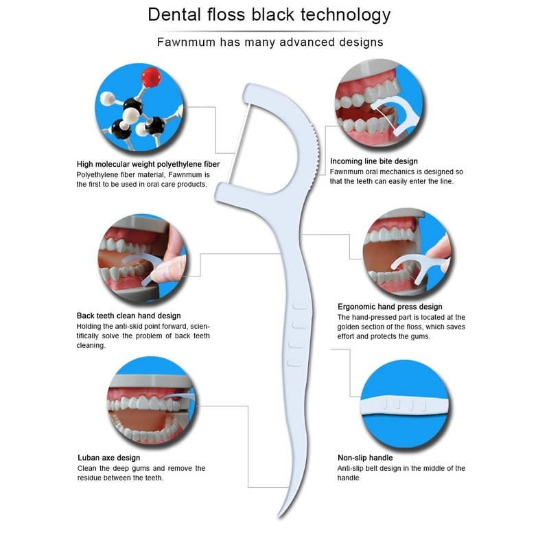 Set 100 Tăm Chỉ Nha Khoa Co Giãn Cao Di Động Làm Sạch Răng