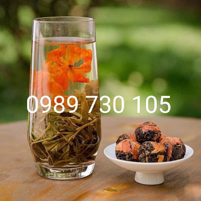 TRÀ HOA PHỔ NHĨ 100G túi zip đặc biệt, trà tan hoa nở