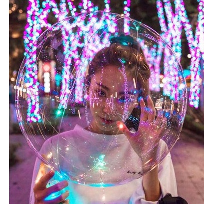 Vỏ Bong Bóng Bay Trong Suốt Jumbo, Bóng Galaxy Loại Tròn Trang Trí Tiệc, Lễ Cưới, Sinh Nhật