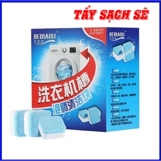 Viên Tẩy Vệ Sinh Lồng Máy Giặt Hộp 12 Viên, Diệt khuẩn, Khử Mùi Và Tẩy Chất Cặn Lồng Máy Giặt Hiệu Quả