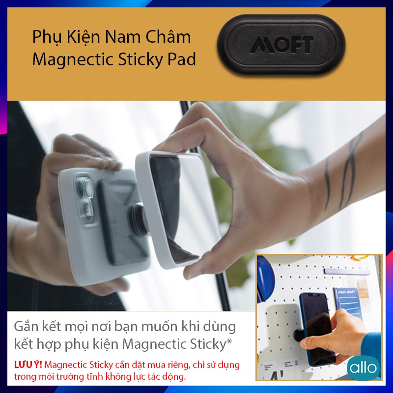 Giá Đỡ Điện Thoại MOFT Snap-On Phone Stand &amp; Wallet, Tích Hợp MagSafe Ví Để 3 Thẻ, Dùng Cho Mọi SmartPhone