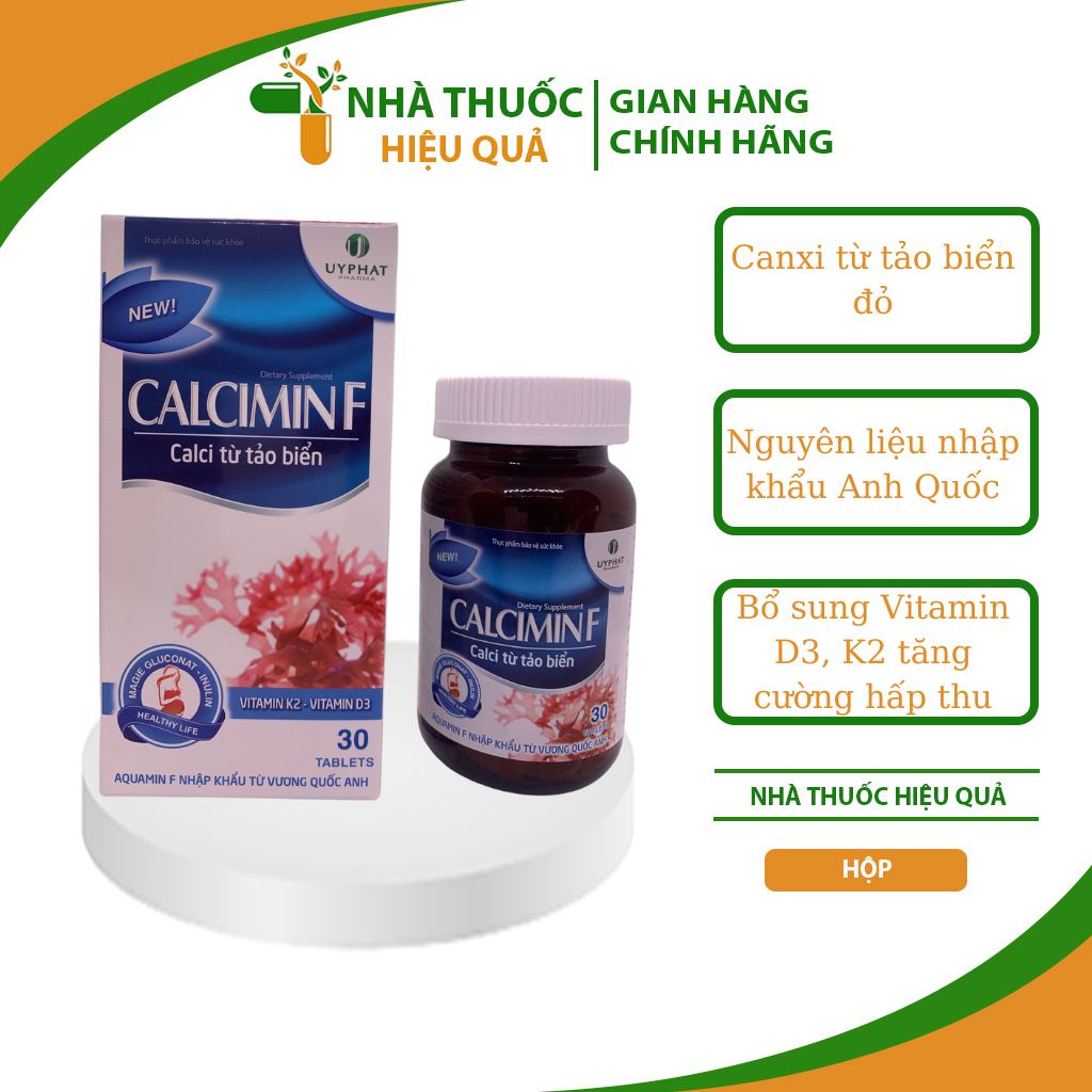 Canxi hữu cơ Calcimin F chiết xuất từ tảo biển đỏ I Phù hợp cho phụ nữ có thai, người cao tuổi, trẻ em đang tuổi cao lớn