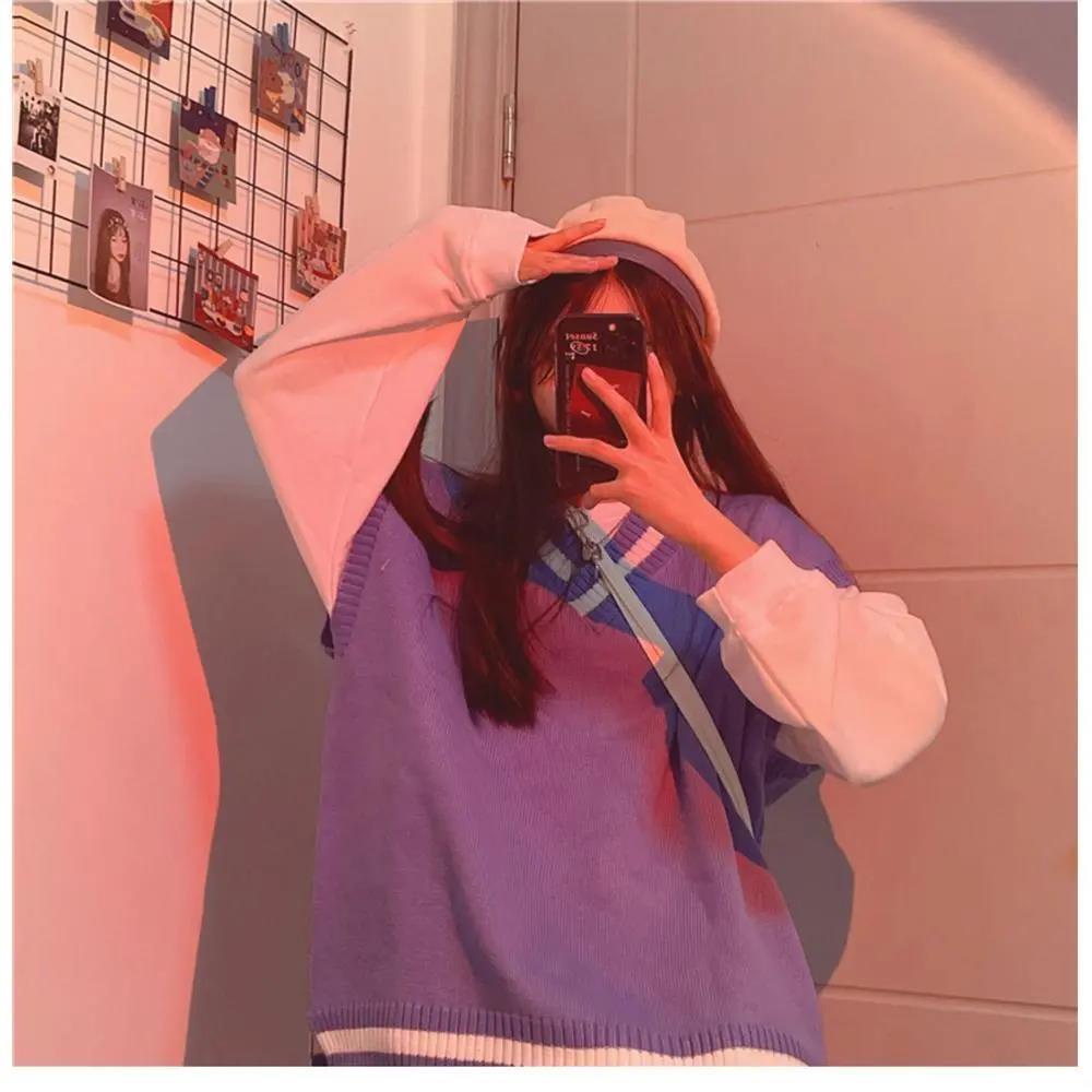 Áo len không tay cổ chữ v thiết kế mới thời trang theo phong cách Hàn Quốc dành cho nữ