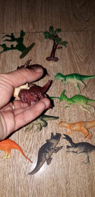 Sét 12 mô hình khủng long bằng nhựa cứng đặc loại nhỏ
