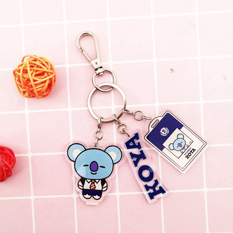 Móc khóa có mặt dây đeo hình Kpop BTS BT21