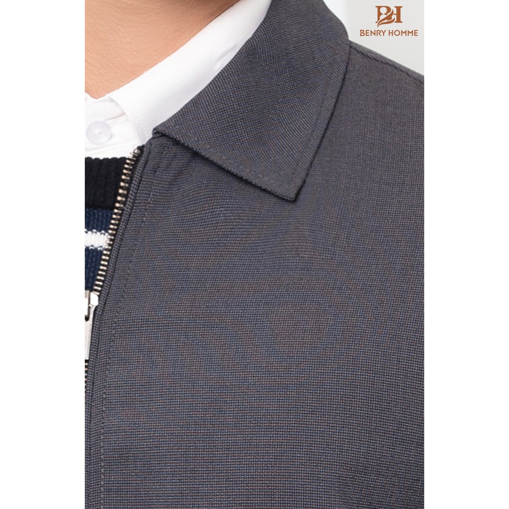 Áo khoác nam Benry, chất liệu vải tuytsi pha lông cừu, Dáng áo slim fit mặc thanh lịch, trẻ trung mã 1855BL-Benryhomme