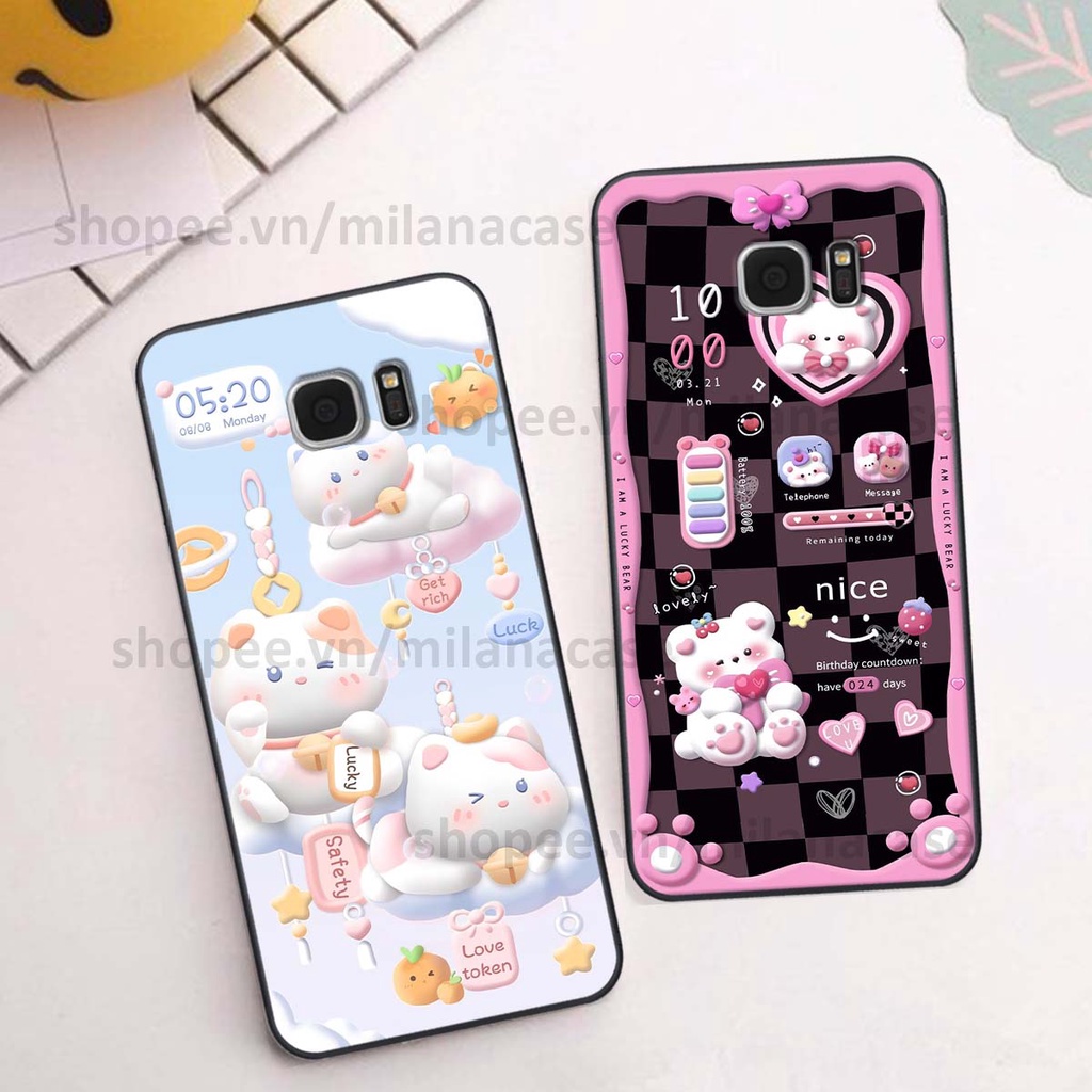 Ốp Samsung S6 / S6 EDGE / S7 / S7 EDGE hình đồng hồ icon gấu mèo cute cực dễ thương ngộ nghĩnh