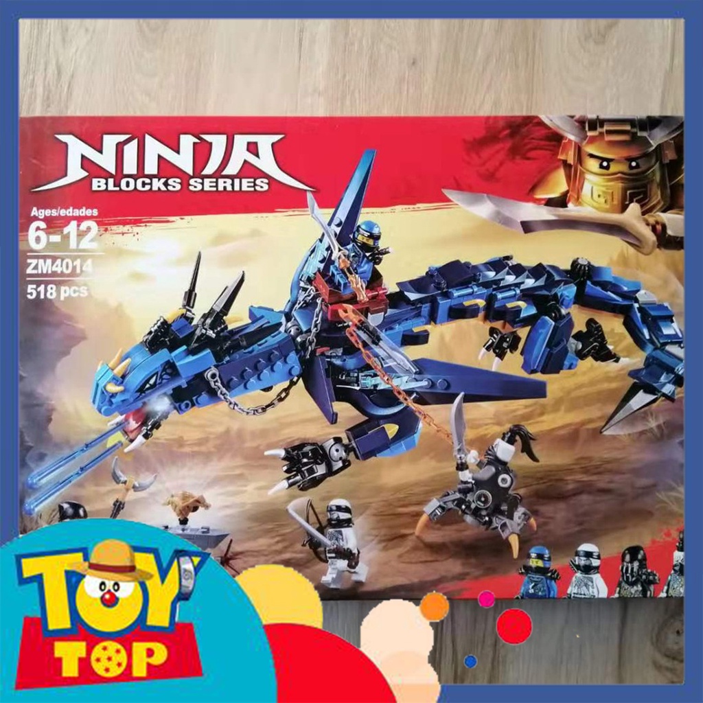 Đồ chơi lắp ráp ghép ninjago xếp hình ninja rồng xanh Stormbringer của Jay Zimo ZM4014 / Lepin 06080