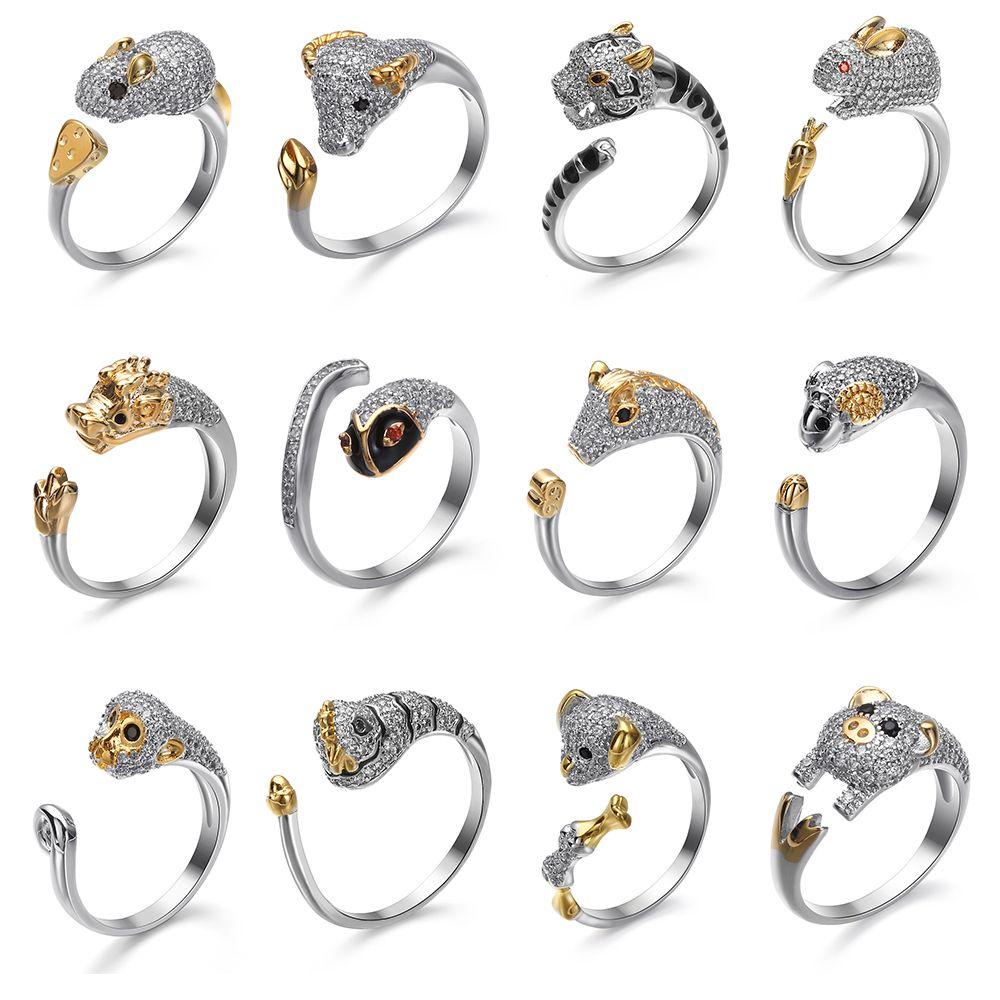 Nhẫn Đính Đá Zircon Phong Cách 12 Cung Hoàng Đạo Thời Trang