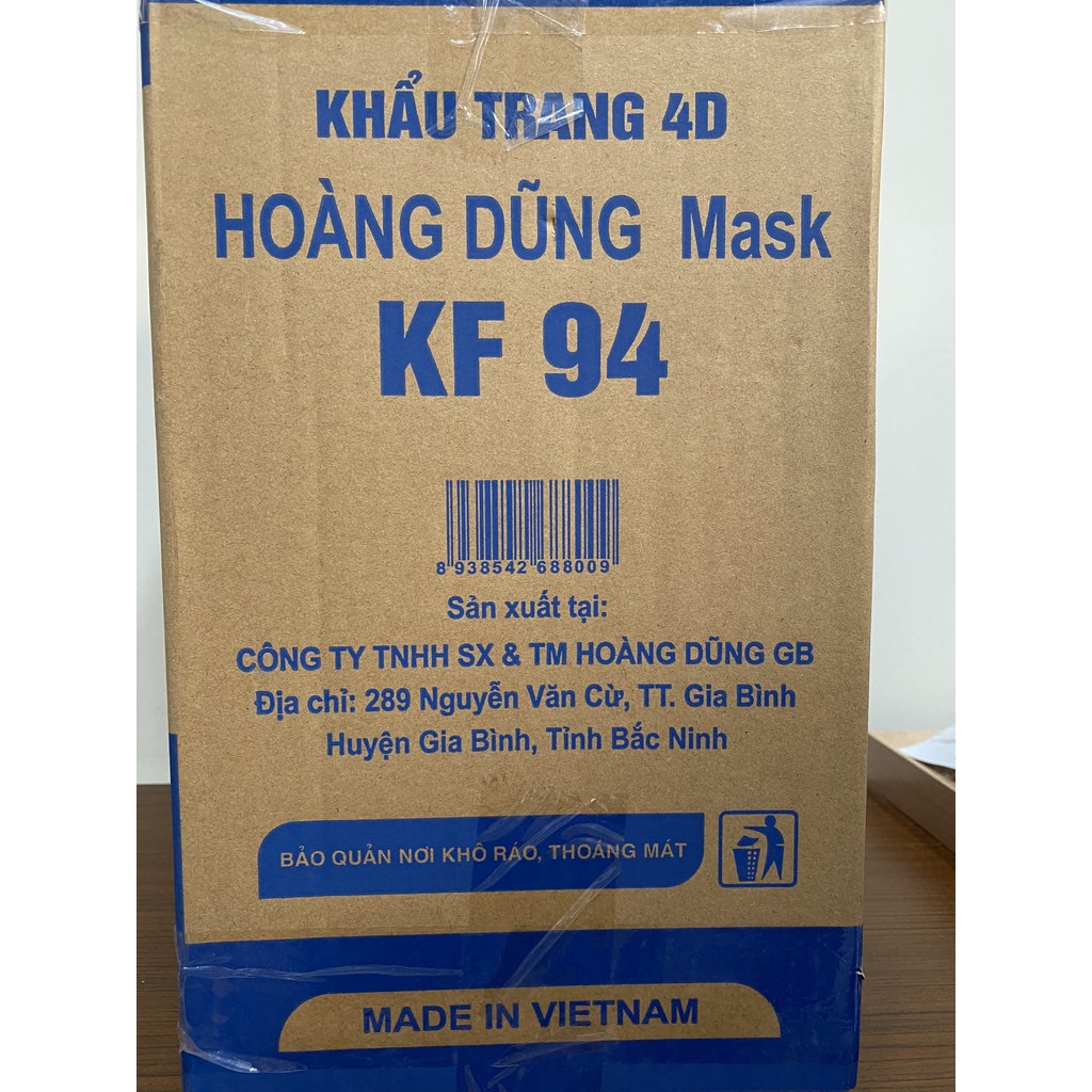 (1 túi 10 cái) Khẩu Trang Kháng Khuẩn 4D Hoàng Dũng Mask KF94