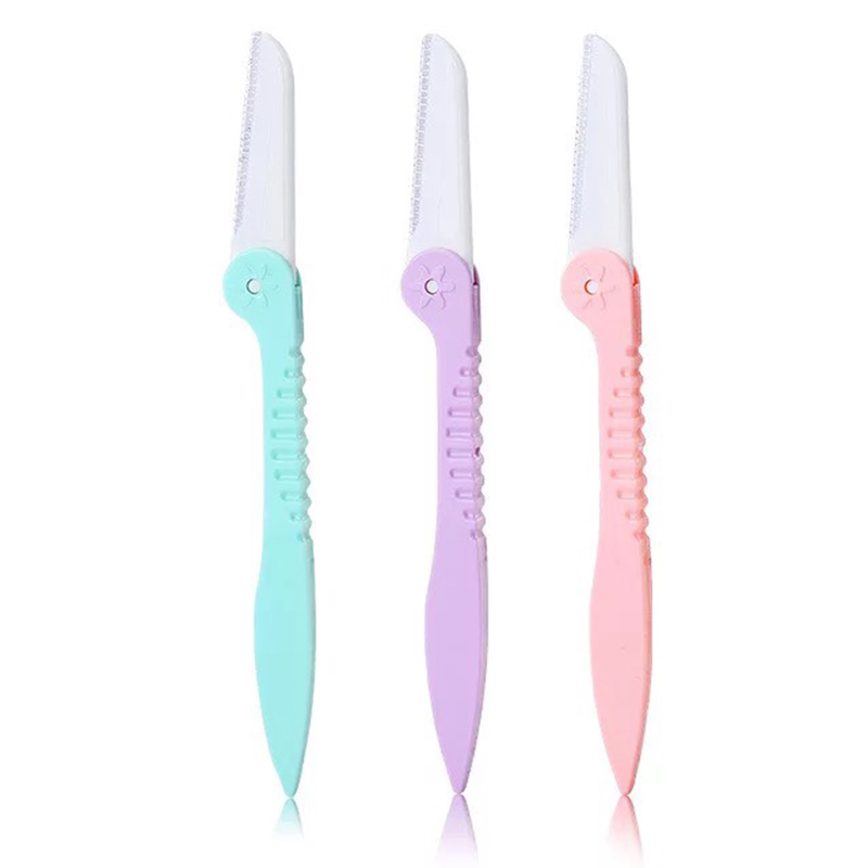 [Hàng mới về] Set 3 Dao cạo tỉa lông mày có thể gập gọn chuyên dụng tiện lợi cho nữ
