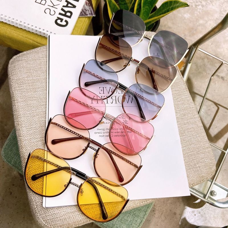 Kính Mát Nửa Gọng Kim Loại Chống Tia UV Thời Trang