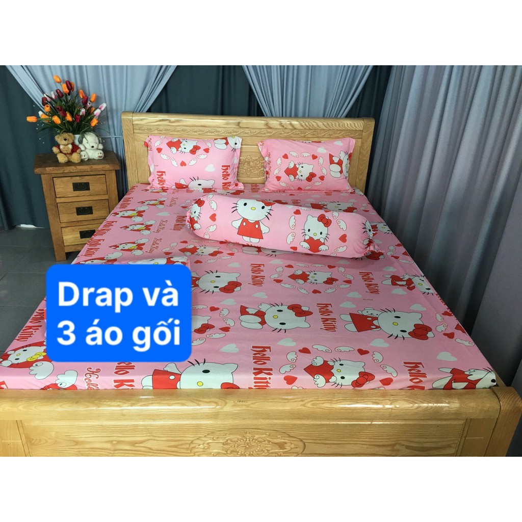 Bộ Drap Thun Hàn Quốc mát lạnh { 4 món } , chọn size/ màu , chất liệu thun Hàn Quốc mát mềm mát