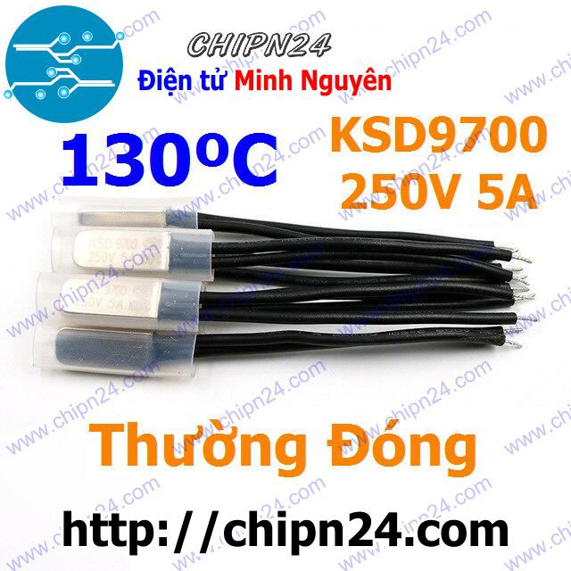 [1 CÁI] Cầu Chì Nhiệt KSD9700 Thường Đóng 130 Độ Kim Loại (5A 250VAC) (9700TD130)