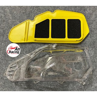 Pô e trong suốt tặng lọc gió vàng dành cho xe vario - click - air blade 2013-2020 - pcx củ - sh mode gắn chung
