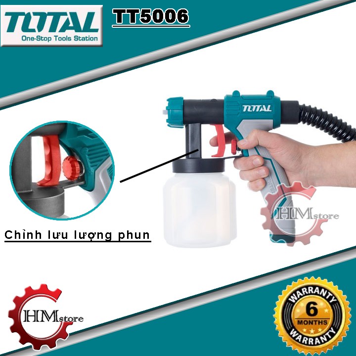 [Chính hãng] Máy phun sơn điện mini TOTAL TT5006 500W - Bảo hành 6 tháng