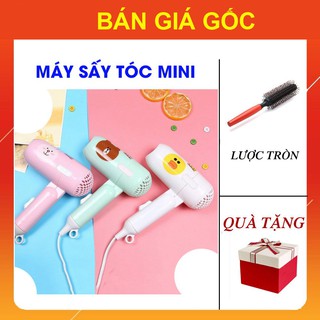 Máy Sấy Tóc Mini Gập Gọn [COMBO TẶNG KÈM] Lược Tròn Gỡ Rối GIÁ SỈ, Máy Sấy 2 Chiều Nóng Lạnh Công Suất Lớn Chính Hãng