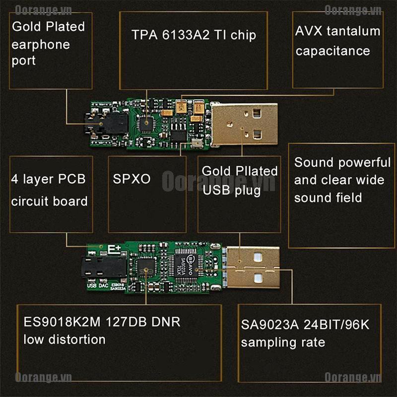 Thẻ âm thanh đầu USB OTG DAC giải mã SA9023A ES9018K2M Fever BH