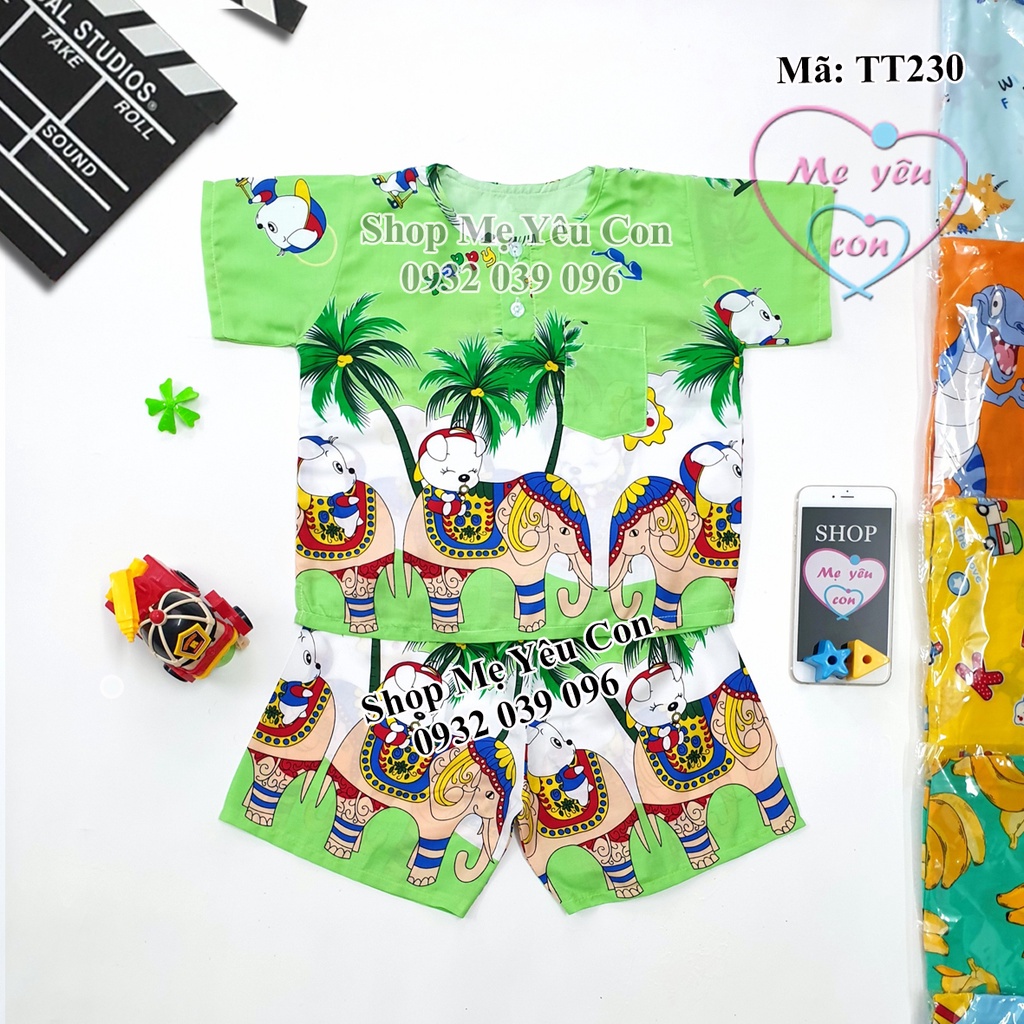 (SIÊU RẺ) Bộ tole (tôn) đùi, ngắn tay bé trai (4-16kg). Được chọn mẫu. Tole/lanh 2 da loại 1 mềm mịn.