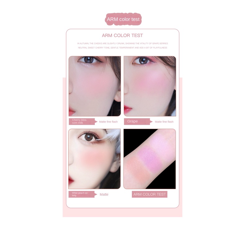 Phấn Má Hồng NOVO Ba Màu Lâu Trôi Chống Thấm Nước Không Cân Bằng Dầu 3 Màu Để Chọn