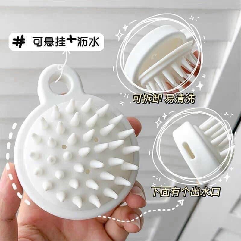 Lược Gội Đầu Thế Hệ Mới Silicon Gai Mềm Mát-xa Da Đầu Thư Giãn, Giảm Rụng Tóc, Kích Thích Mọc Tóc ( MÀU TRẮNG)