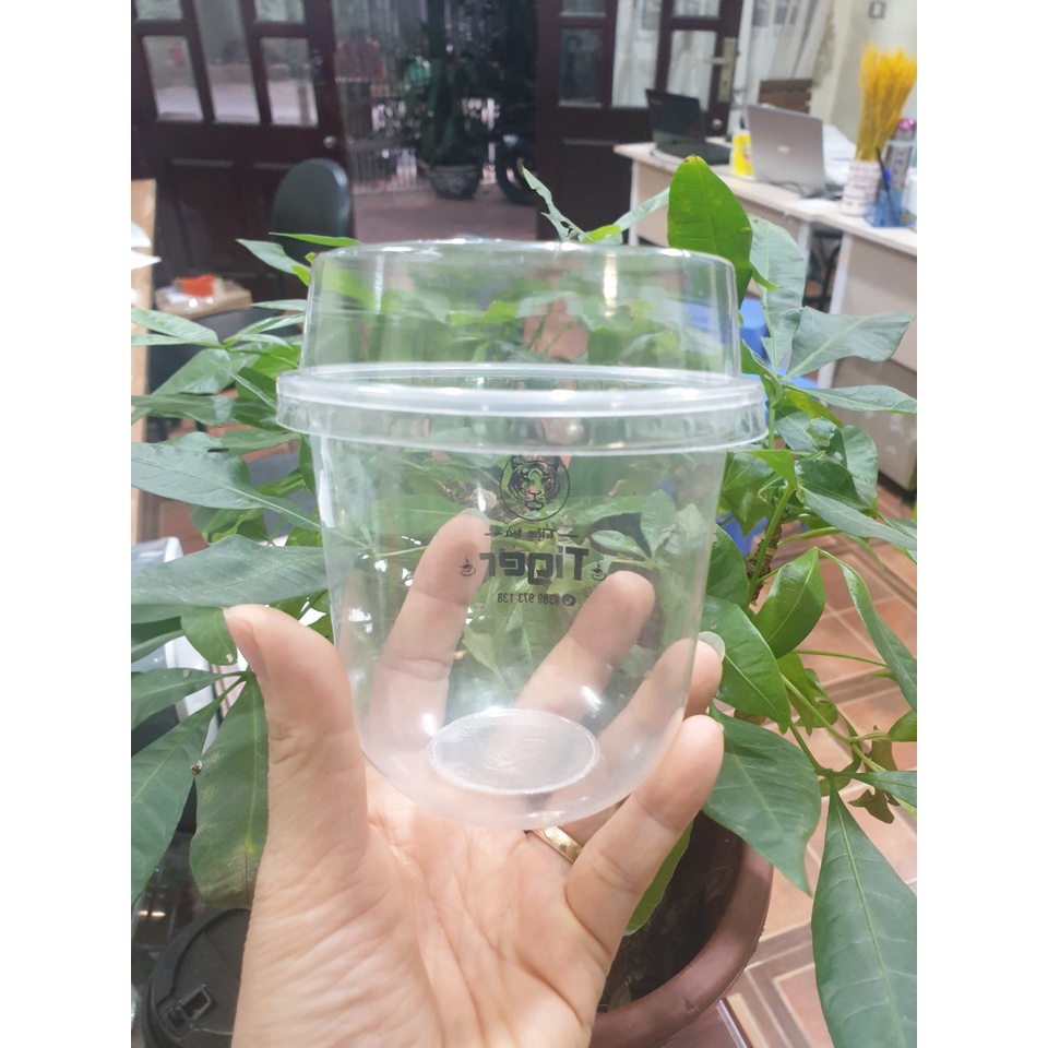50 cốc đáy bầu U360ml + nắp cầu vuông cực đẹp