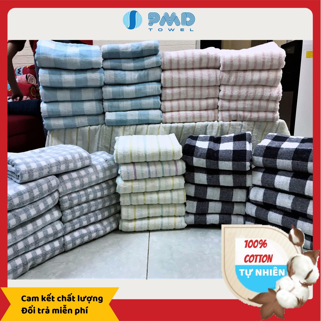 Khăn tắm 70x140cm xuất Nhật cotton giá rẻ cực mềm thấm nước tốt nhanh khô không sổ lông phai màu khi dùng