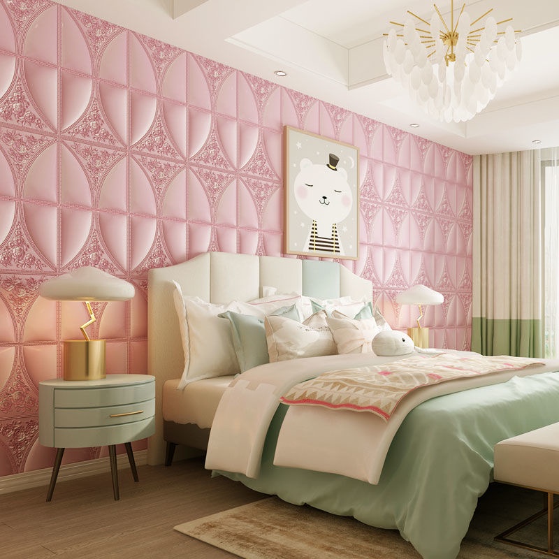 Xốp dán tường 3d Miếng phòng ngủ tranh tường 3D tranh tường bọt nội thất nhà Bọt 3D không thấm nước tường và gạch trần để trang trí phòng ngủ Một chất kết dính dày đến bọt