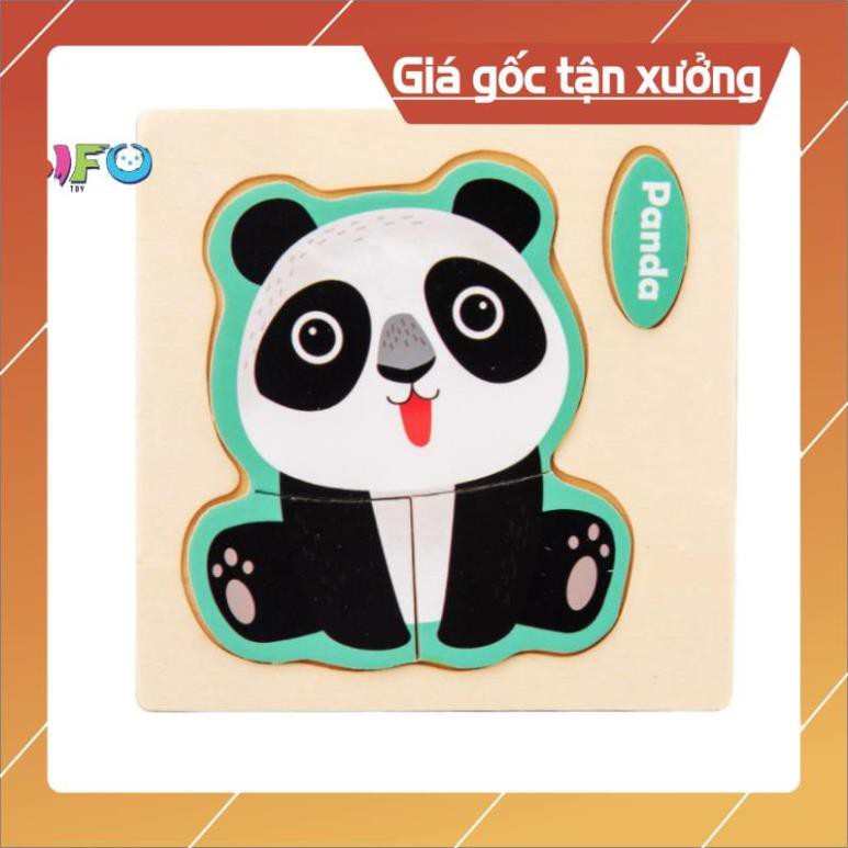 [Giá rẻ] Tranh ghép hình 3D bằng gỗ cho bé vui học tiếng Anh kích thước 10.3 cm x 10.3 cm