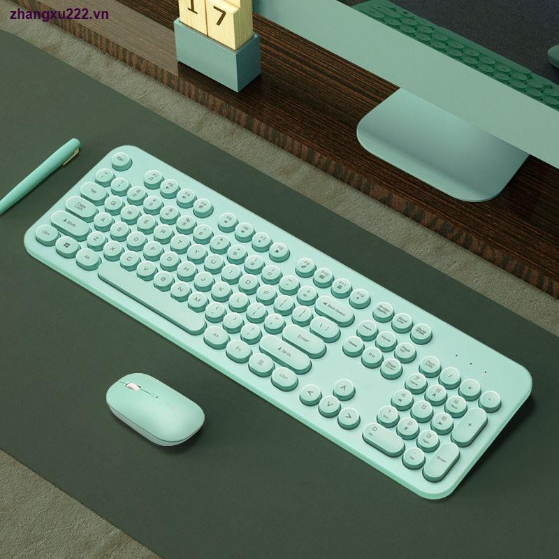 Bàn phím cơ không dây K520 phím tròn chống thấm nước không gây tiếng ồn dùng cho chơi game kèm chuột