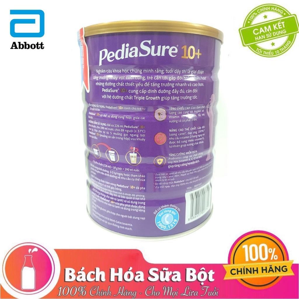 Sữa Bột Pediasure 10+ Hương Vani 850g (cho trẻ từ 10 tuổi trở lên)
