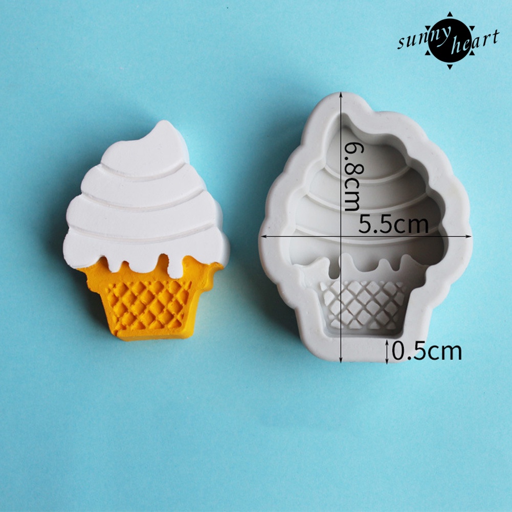 Khuôn Silicone Làm Bánh Tạo Hình Cây Kem Ốc Quế Độc Đáo Tiện Dụng