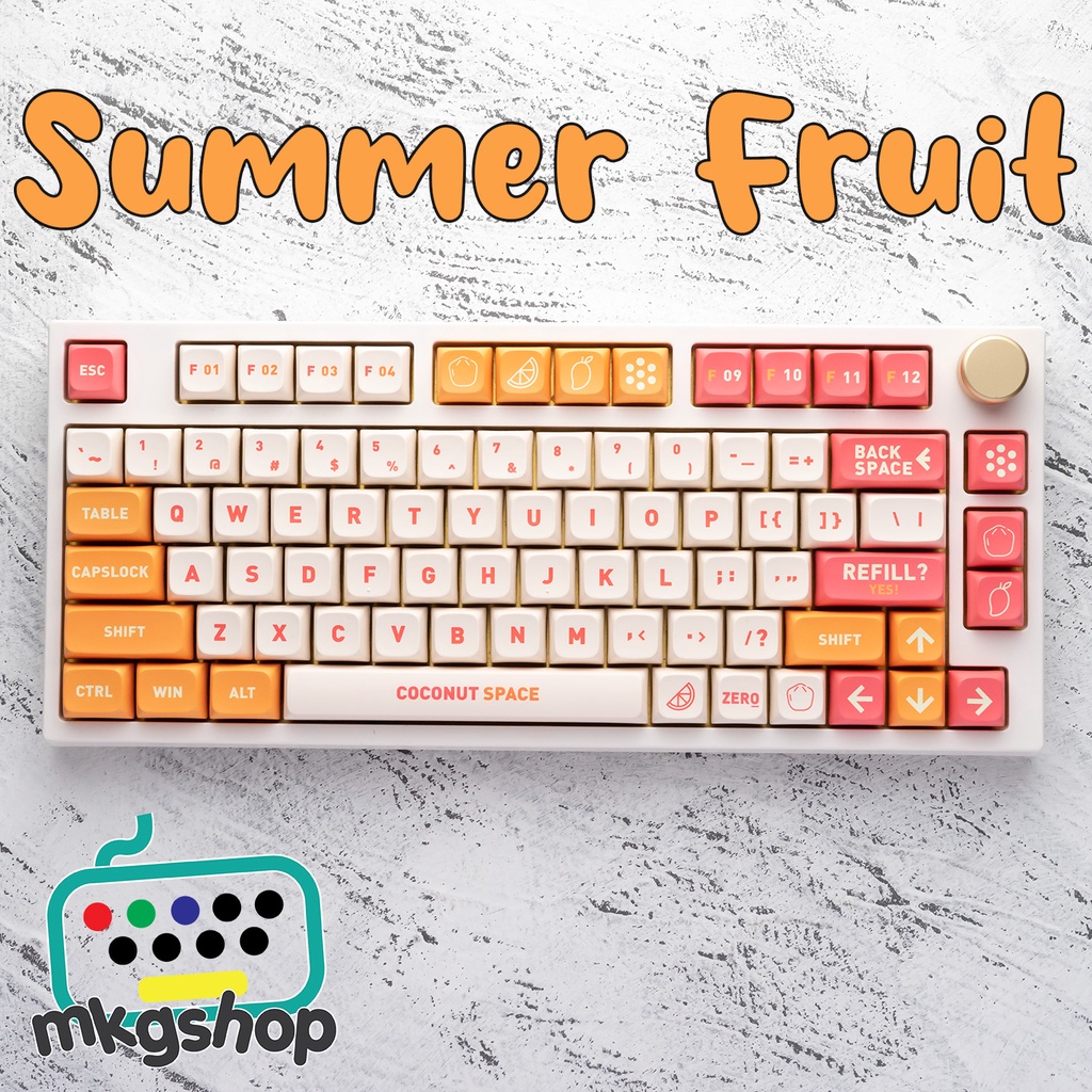 Keycap XDA Summer Fruit, nhựa PBT in nhiệt dyesub, 132 nút bàn phím cơ