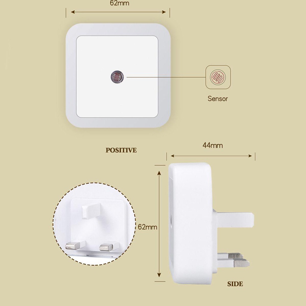 JARRED Đèn Hành Lang Ban Đêm Nhiều Màu Sắc Phích Cắm US EU