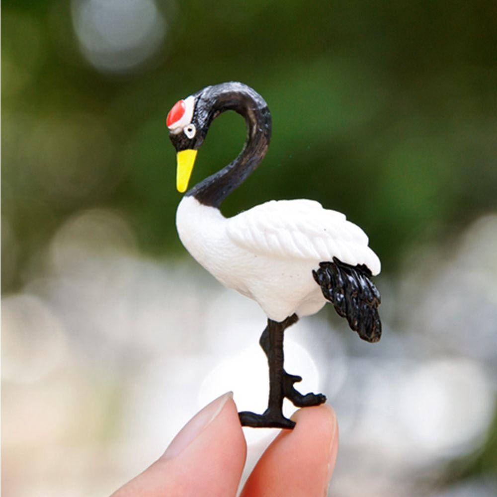 Lloyd Mô Hình Chim Hạc Mini Màu Đỏ Tinh Tế Trưng Bày Cảnh Hồ Nước Để Bàn Trang Trí