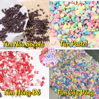 Cốm Giả / Cốm Fimo Trang Trí Mẫu Tim 4 Loại Nguyên Liệu Trang Trí Slime / Kéo Hình / Chọn Loại
