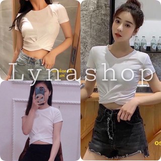 Áo Croptop 🍉 Áo Nữ Xoắn Eo 🍉 Áo Ngắn Nữ Cộc Tay 2 Màu 🍉 ÁO NGẮN NỮ ĐEN,TRẮNG CÁCH ĐIỆU XOẮN HÔNG CHẤT VẢI THOÁNG MÁT XỊN