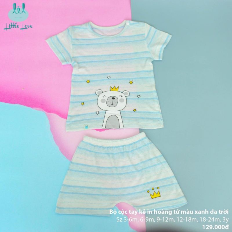 [Lil litte love chính hãng] XẢ KHO Bộ cộc Lil litte love gấu cho bé