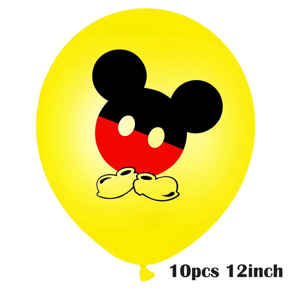 Set 10 Bong Bóng Hình Chuột Mickey Minnie Trang Trí Tiệc Sinh Nhật Cho Bé